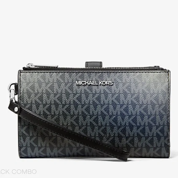 MICHAEL KORS Jet Set Lg Ombré Signature Logo Double Zip Wristlet Phone Holdr
NWT - Picture 4 of 16